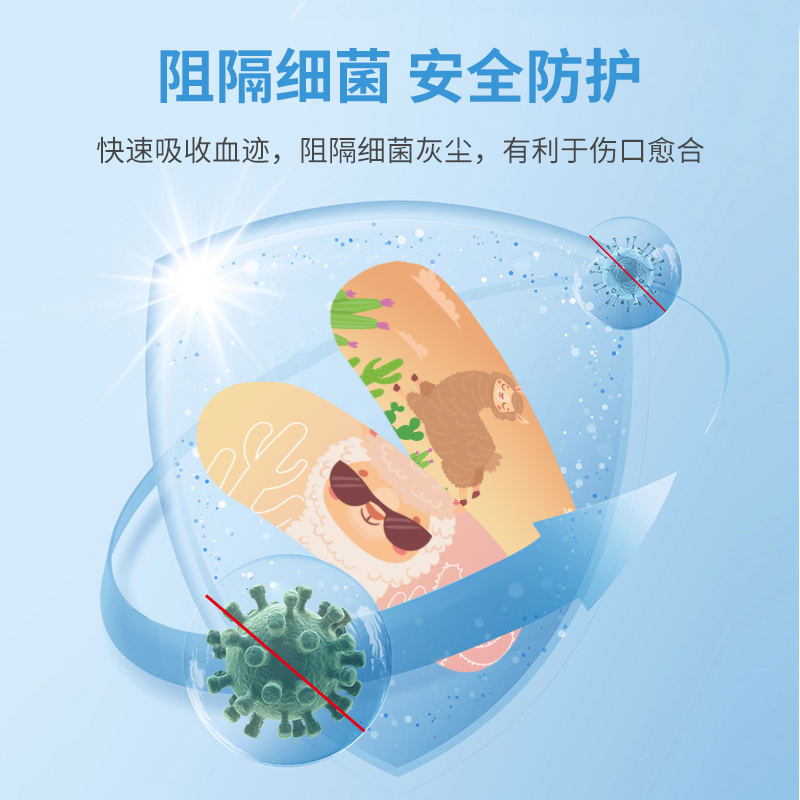 众舒健防水创口贴创意儿童卡通创可贴透气止血贴可爱便携10片装_医疗器械 第2张
