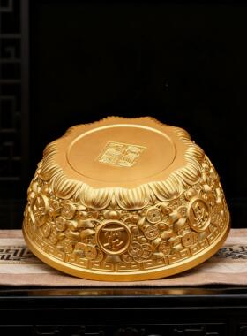 财见详情聚宝盆招财聚财摆件黄铜生财招财八进纯宝存钱罐金元宝方