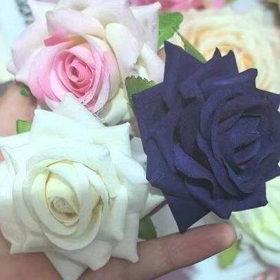 仿真绒布玫瑰花韩式卷边瑰花rb0120花 DI胸Y背景玫道具新娘胸墙花 - 图0