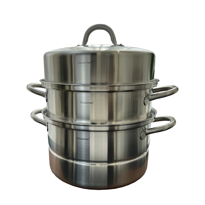 Chockmen18-10不锈钢大蒸锅笼屉篦子304炖煲汤锅28cm加厚三层可蒸 - 图3