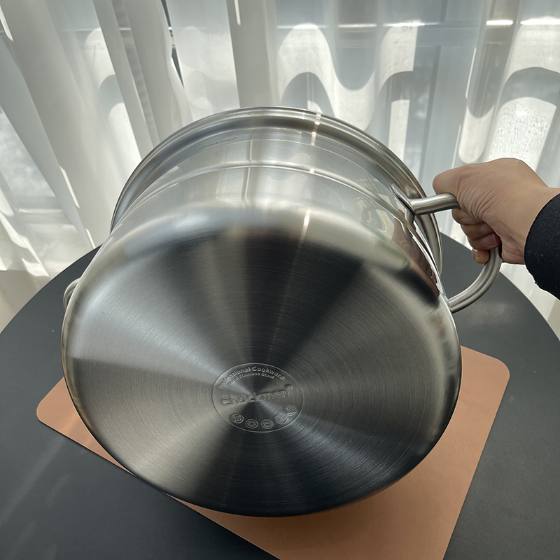 Chockmen18-10不锈钢大蒸锅笼屉篦子304炖煲汤锅28cm加厚三层可蒸 - 图1