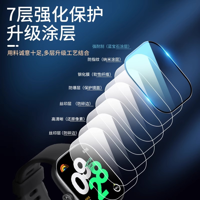 适用红米watch4保护膜redmiwatch4手表钢化膜watch3小米手表膜3贴膜红米watch2全覆盖红米3青春版保护套软壳 - 图3