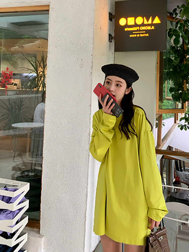 火龙果色长袖2020年新款秋季t恤 维洛妍T恤