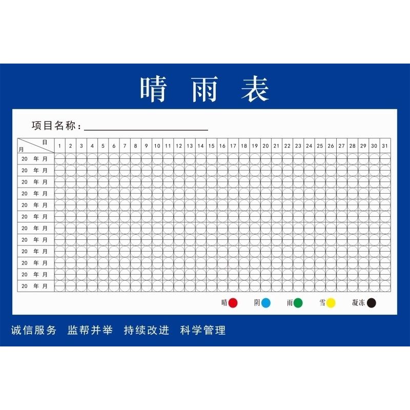 晴雨表海报展板施工晴雨表施工进度表晴雨表墙贴墙纸装饰画KT板-图1