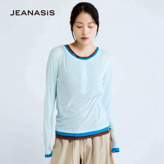 JEANASIS ເໝາະກັບຜູ້ຍິງລະດູຮ້ອນປີ 2026 ເສື້ອຢືດສາຍຖັກແສ່ວສອງສີ 683768