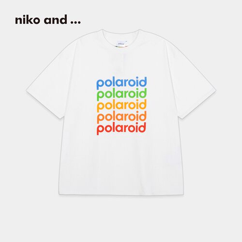 niko and ...Polaroid合作款T恤2026夏季新款男女同款短袖644668 - 图0