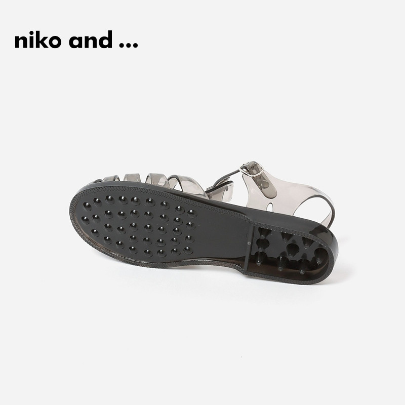 niko and ...凉鞋女夏季透明包头低跟镂空平底鞋267587,淘宝优惠券,粉丝福利购,淘宝优惠卷