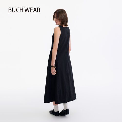 BUCH WEAR连衣裙女2026夏季新款含莱赛尔黑色扭结吊带长裙820874 - 图2