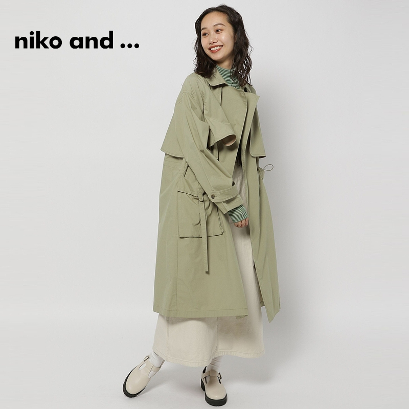 niko and…风衣女2024年春季新款设计感中长款外穿大衣985364-图1