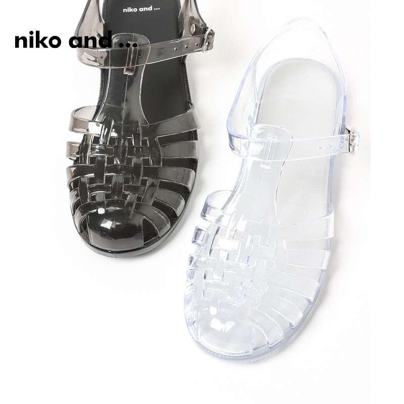 niko and ...凉鞋女夏季透明包头低跟镂空平底鞋267587,淘宝优惠券,粉丝福利购,淘宝优惠卷