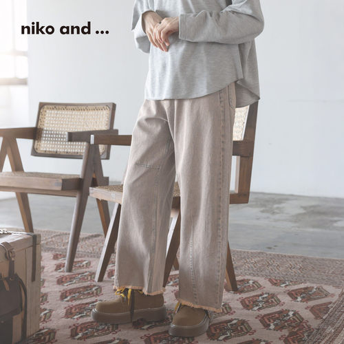 niko and ...休闲裤女2026夏季新款宽松通勤碎花棉质牛仔裤601214 - 图2