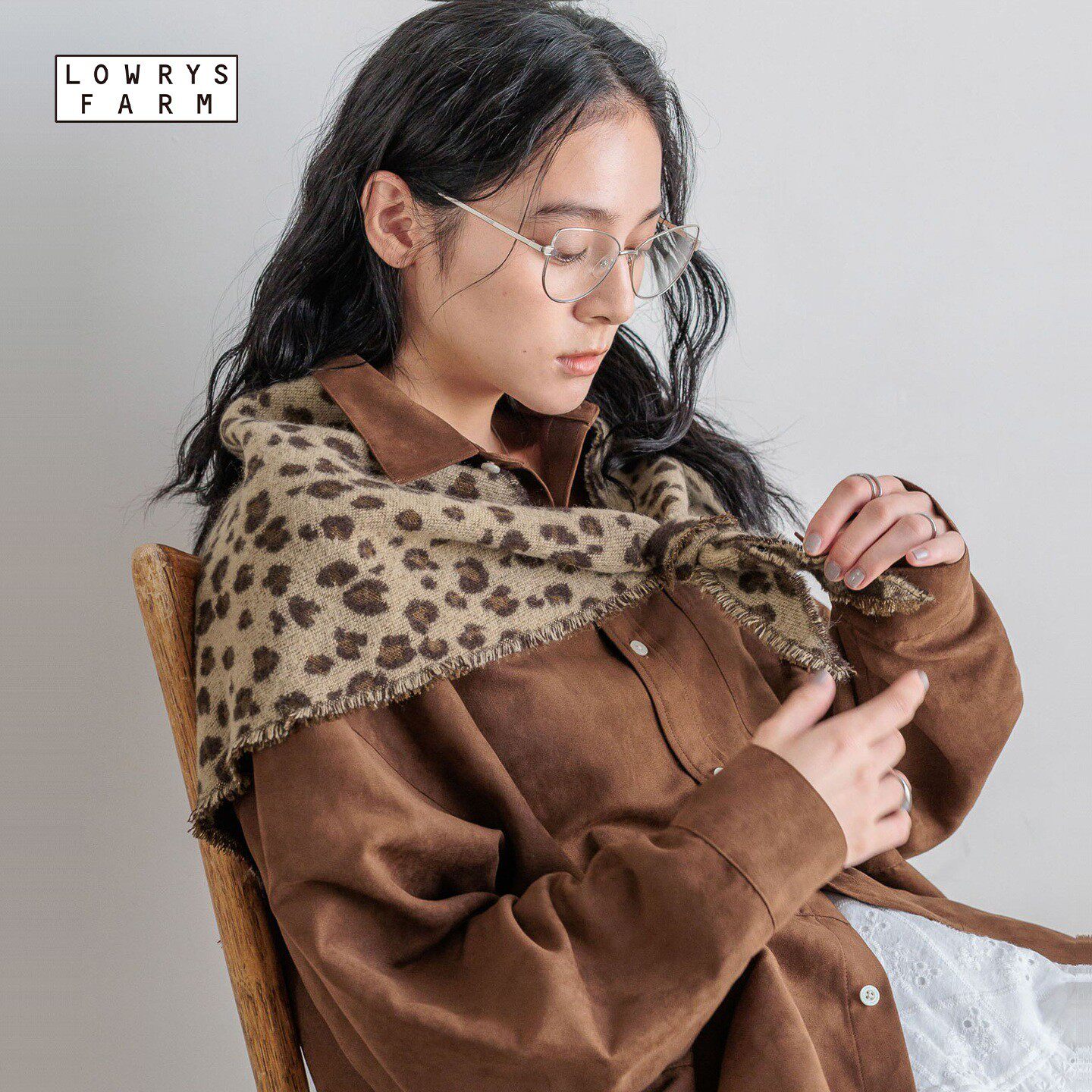 LOWRYS FARM 领巾2025新款潮流搭配休闲成熟风个性丝巾580780