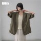 LOWRYS FARM suits women's summer 2026 new style with linen capable solid color jacket 5-quarter sleeve jacket 621565