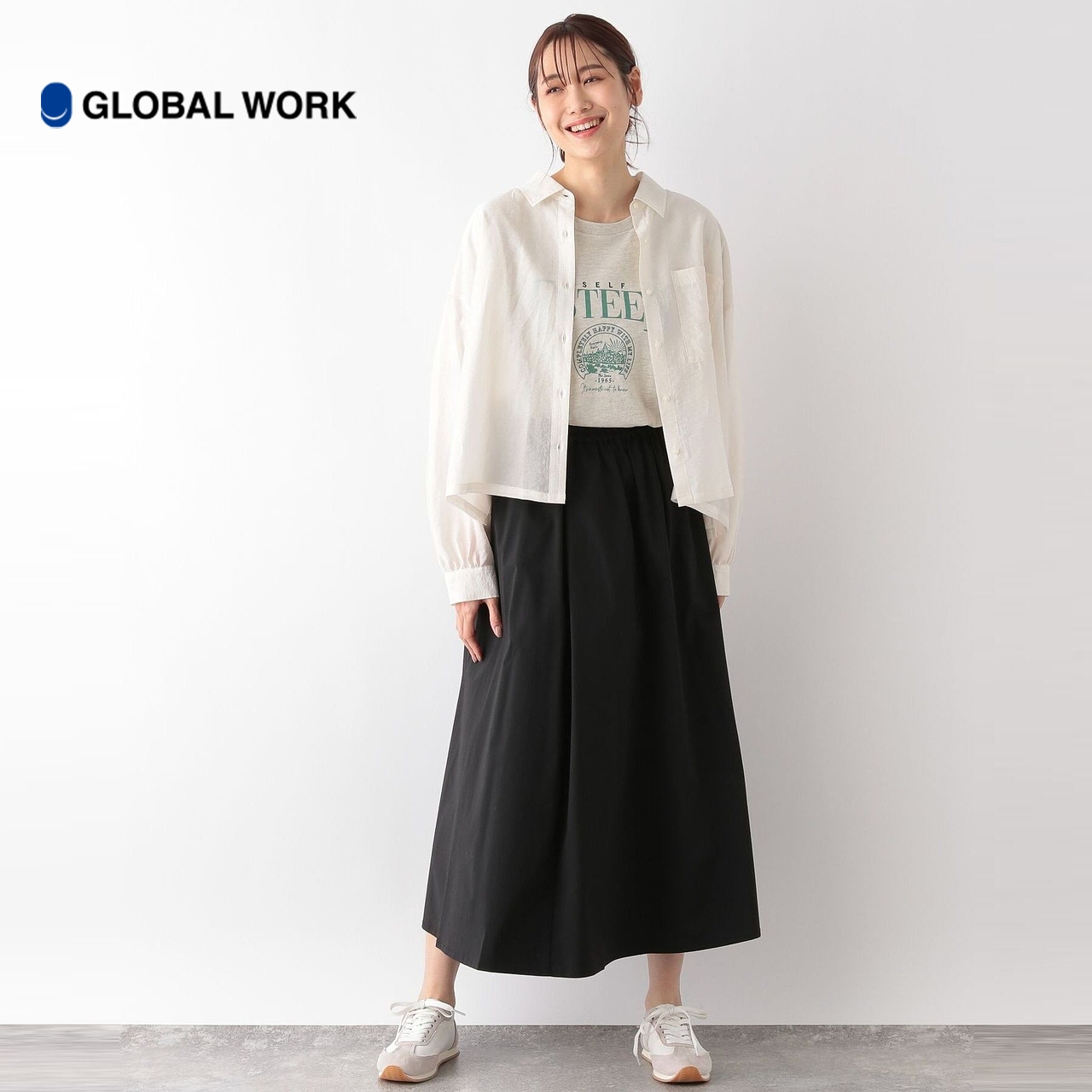 GLOBAL WORK T恤女2024夏季新款时尚字母印花日系通勤上衣118012 - 图0