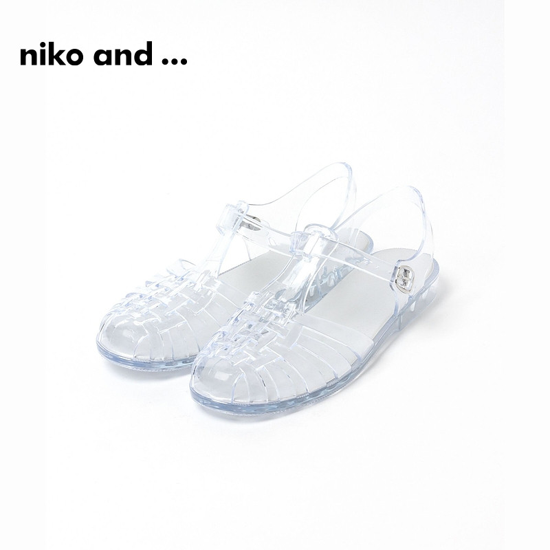 niko and ...凉鞋女夏季透明包头低跟镂空平底鞋267587,淘宝优惠券,粉丝福利购,淘宝优惠卷