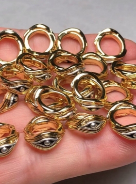 古法金跑圈diy文玩佛珠手串手链荷鲁斯之眼跑环配件素圈卡环