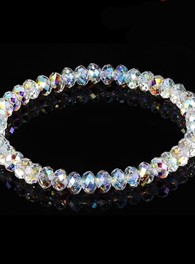 时尚潮流玻璃仿水晶手链 女生专用小清新手串8mm彩色玻璃切面手链