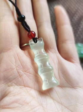 剔透的竹节吊坠项链潮ins冷淡风网红轻奢高级锁骨链女