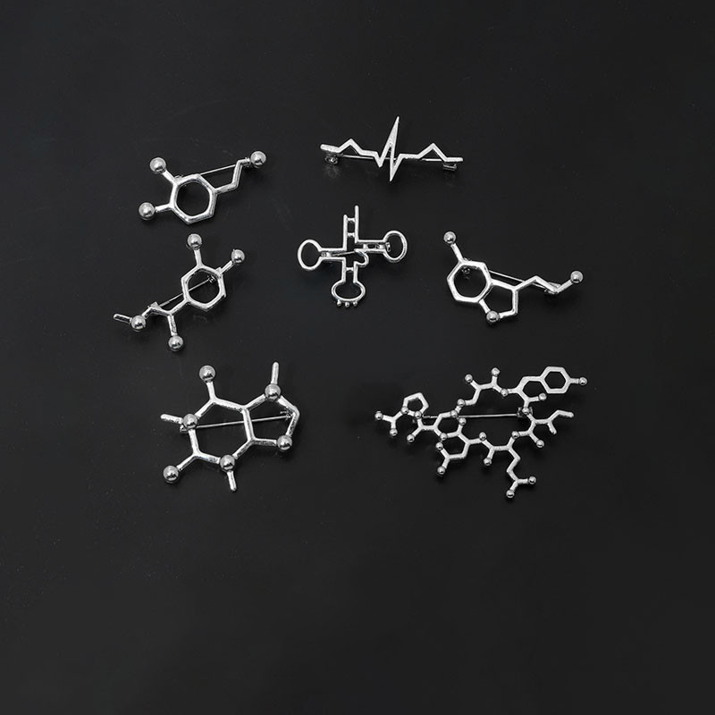 别针款创意化学分子心电图金属胸针时尚夏季防走光扣徽章服装配饰,淘宝优惠券,粉丝福利购,淘宝优惠卷