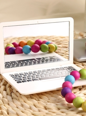 迷你随身镜子 可爱创意苹果笔记本电脑造型 个性便携折叠小化妆镜