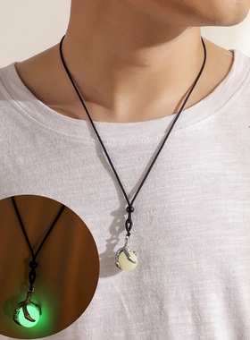 夜光龙爪项链夜明珠吊坠个性百搭小众发光夜光挂坠男士生日礼物