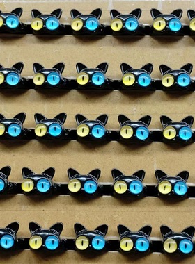 ins小众设计怪兽黑色猫咪戒指搞怪大眼仔食指戒合金情侣指环