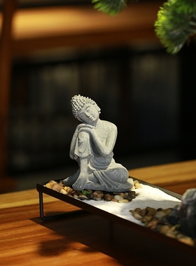 无聊了念念经！考试前拜拜  静一静 小坐佛  摆件  佛像石佛石头