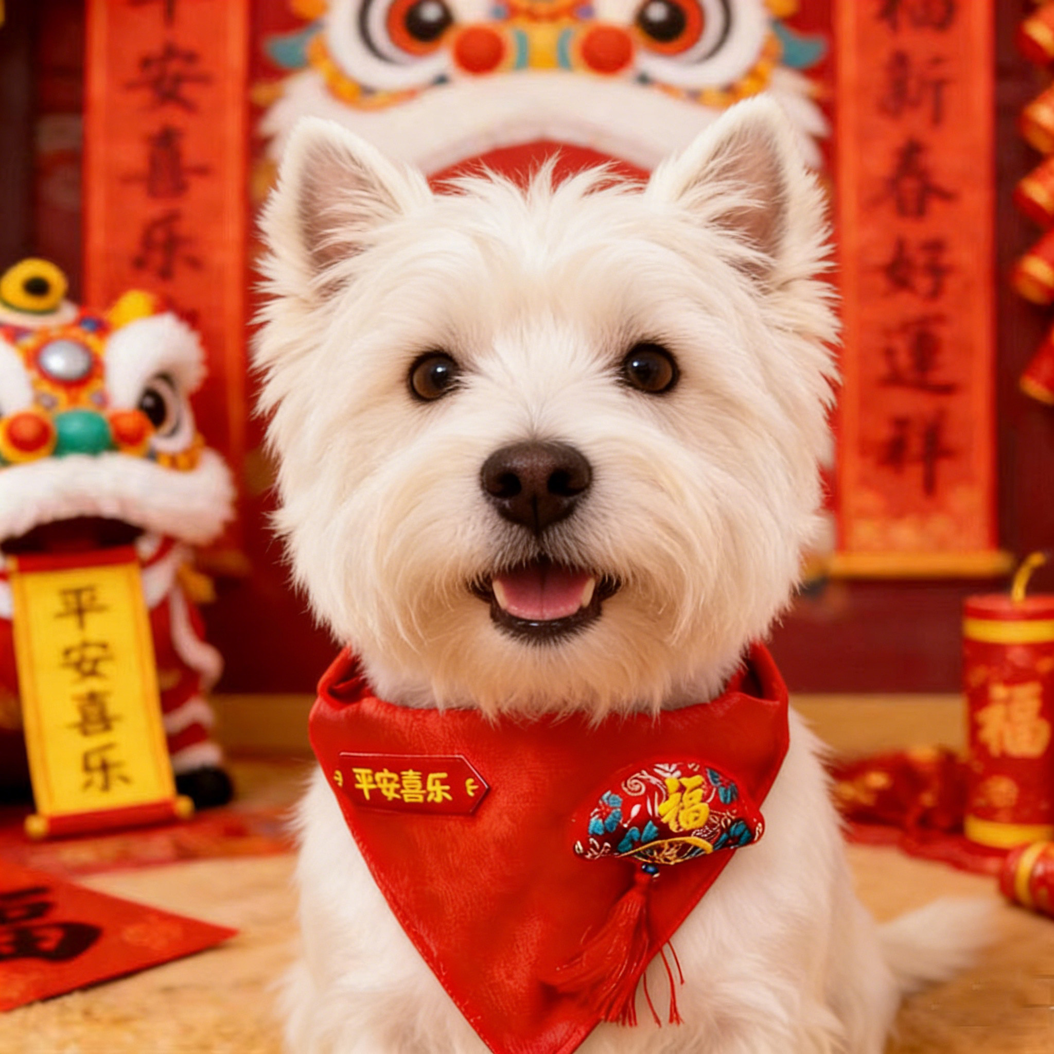 杜宾专用狗狗新年围脖口水巾红色装饰马年配饰宠物围兜大型犬春节,淘宝优惠券,粉丝福利购,淘宝优惠卷