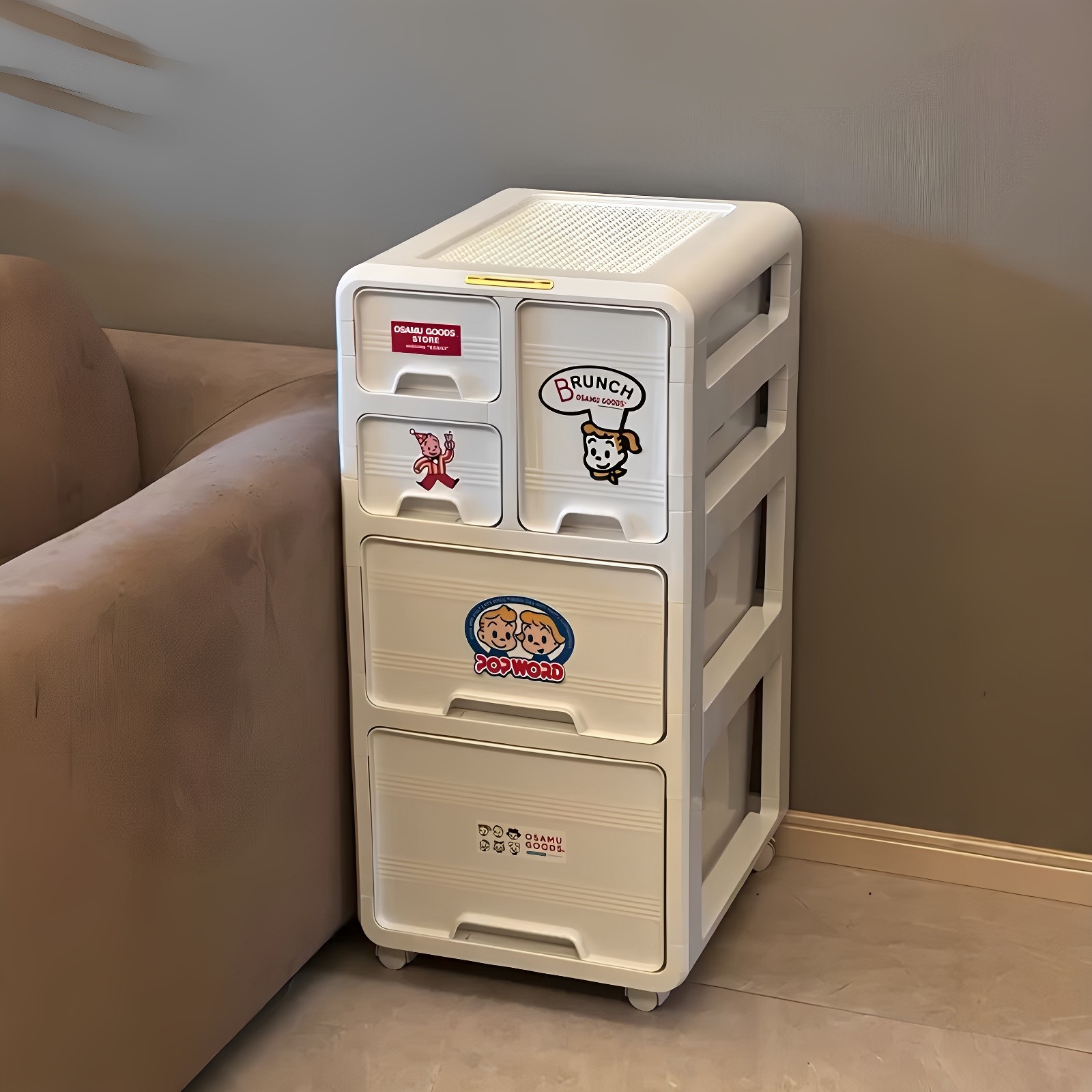 【新家的100个快递】原田治收纳柜家用客厅可移动抽屉式整理箱子 - 图0