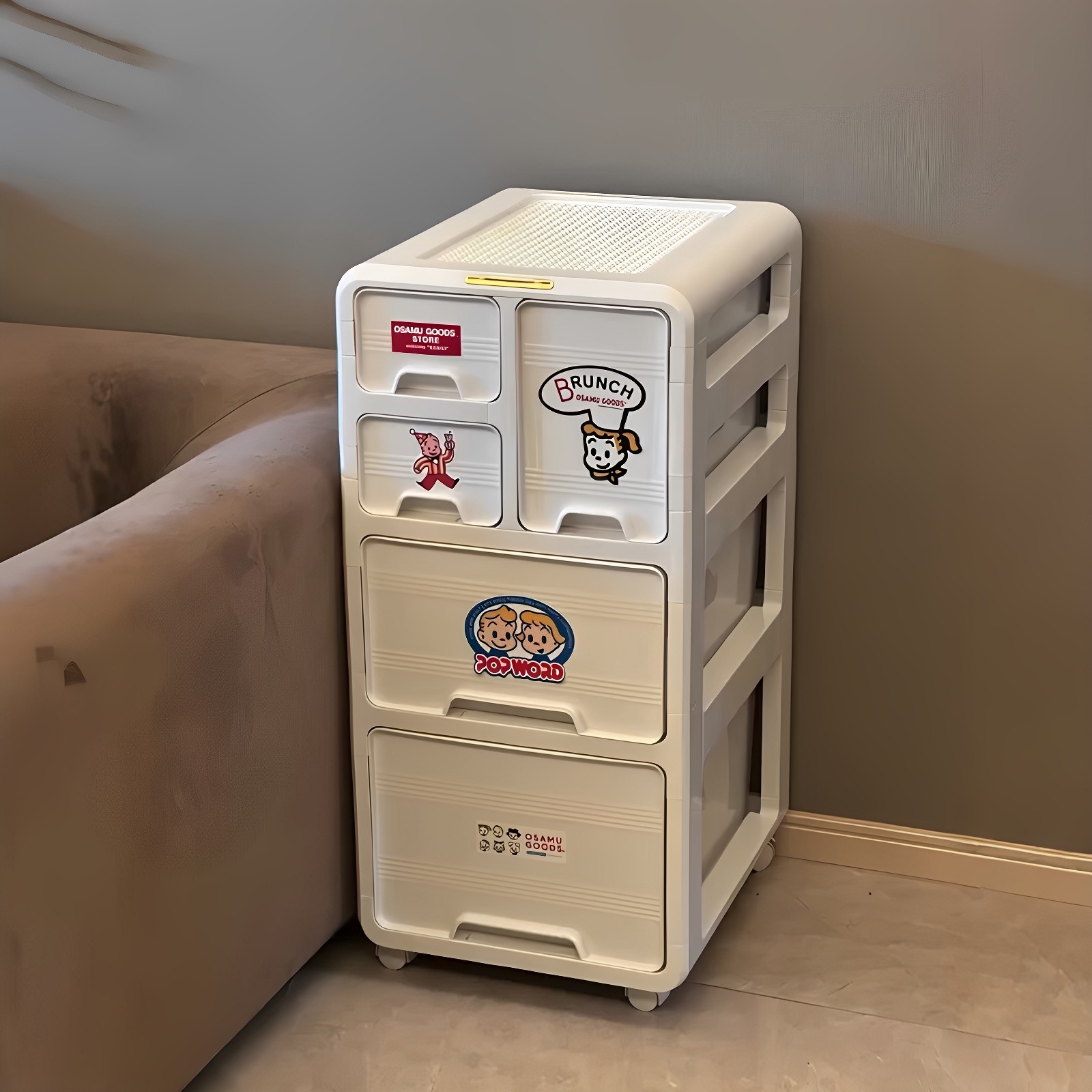 【新家的100个快递】原田治收纳柜家用客厅可移动抽屉式整理箱子 - 图2