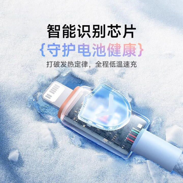 数意20W超级闪充数据线Lightning接口渐变色编织usb充电线安全快充适用苹果11/12/13/14proamx充电线iPad8pus - 图0