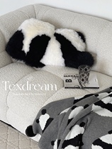 Texdream Attitude Cute Groveling Panda Hug Pillow Flowers The Same Sofa Living Room Wool Back Cushion Plush Gift