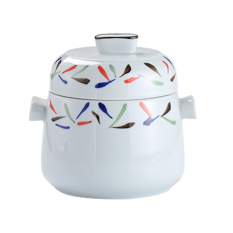 进口陶瓷家用隔水炖盅带盖双盖汤盅燕窝蒸蛋盅甜品盅煲汤罐商用小 - 图3