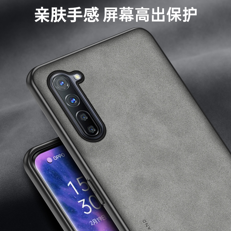 适用于OPPO RENO3皮纹手机壳PCRT00手机套硅胶软壳reno3pro保护套防摔全包壳Reno3外壳磨砂PDCM00轻奢风简约-图1