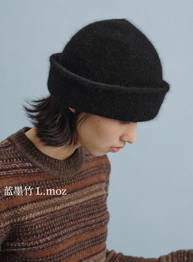 蓝墨竹 L.MOZ黑色冷帽女2026新款秋冬百搭显脸小适合方圆脸帽子
