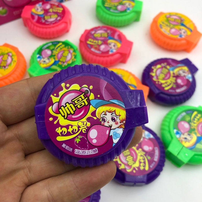 儿时经典80后怀旧一卷的泡泡糖儿童卷盒子泡泡糖小孩趣味糖果零食