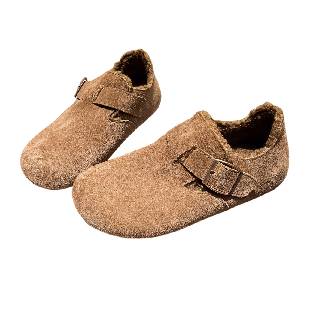 真皮羊羔绒~欧货经典加绒一脚蹬勃肯鞋软底豆豆鞋平底毛毛鞋女鞋,淘宝优惠券,粉丝福利购,淘宝优惠卷