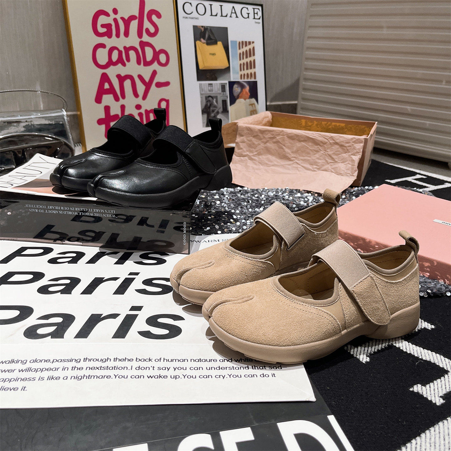 真皮版~欧货一字玛丽珍分趾猪蹄鞋芭蕾风平底鞋单鞋船鞋小皮鞋女,淘宝优惠券,粉丝福利购,淘宝优惠卷