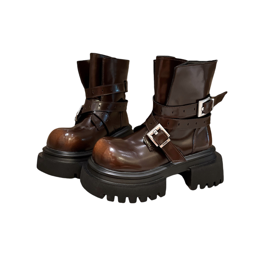 马丁靴2025新款大头短靴厚底松糕机车靴毒液靴切尔西靴小个子女鞋,淘宝优惠券,粉丝福利购,淘宝优惠卷