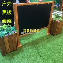 Net Red Children Outdoor Blackboard Easel Planting Group Graffiti Shelf Bifacial Blackboard Beauty Work Area Group Y Flush Water Easel