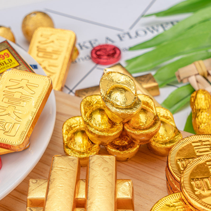 巧克力金条花生元宝婚庆喜糖小金币 津之言糖果