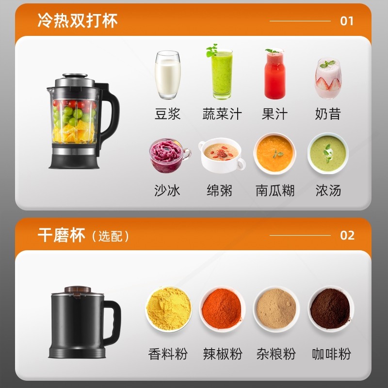 110V破壁机全自动静音2025新款研口家用多功机旭帝豆浆机磨一体出,淘宝优惠券,粉丝福利购,淘宝优惠卷