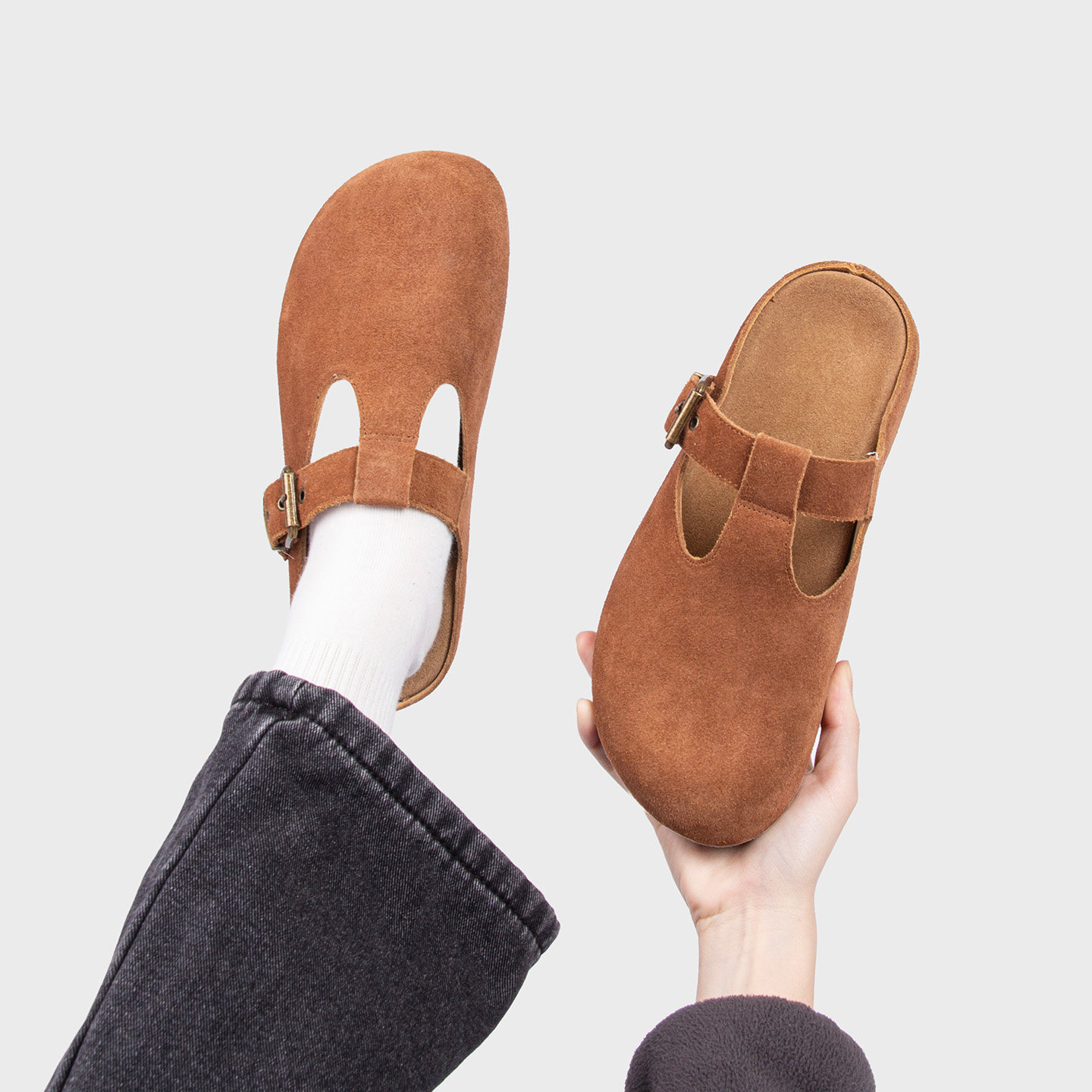 THEMULErow穆勒勃肯鞋女半拖包头拖鞋平底玛丽珍老钱慵懒风真皮鞋,淘宝优惠券,粉丝福利购,淘宝优惠卷