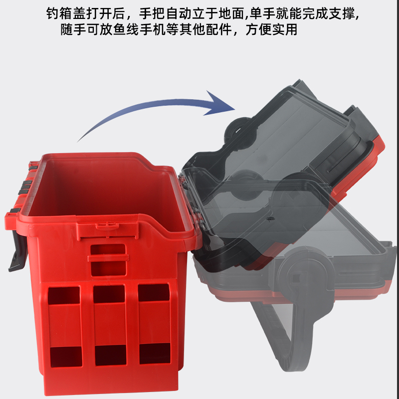 千渔筏筏钓箱新款路亚箱垂钓配件收纳多功能微铅桥筏船矶钓支架桶 - 图2