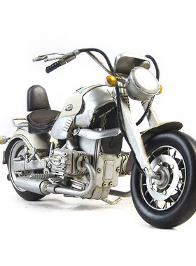 复古铁艺家居软装车模摆件仿古摩托车模型摄影道具橱窗陈列品