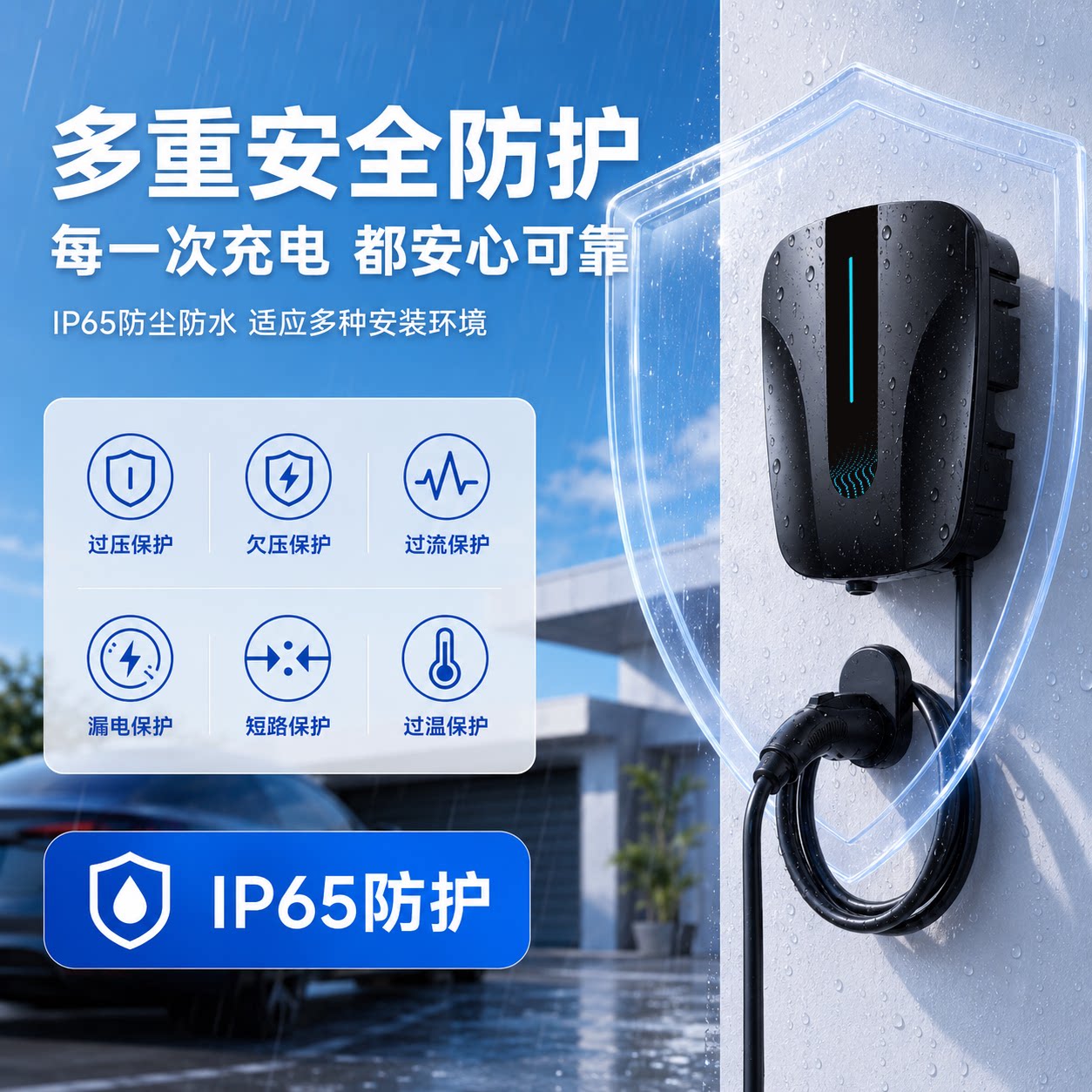 新国标3C电动汽车充电桩7KW通用32A比亚迪特斯拉长安吉利充电器