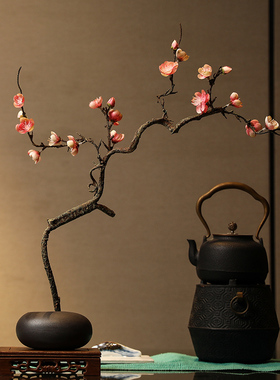玄关茶几禅意装饰插花