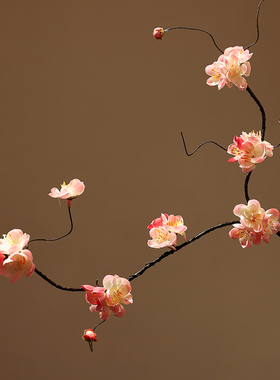 疏影腊梅禅意梅花仿真假花摆设客厅玄关陶瓷花瓶花艺插花摆件装饰