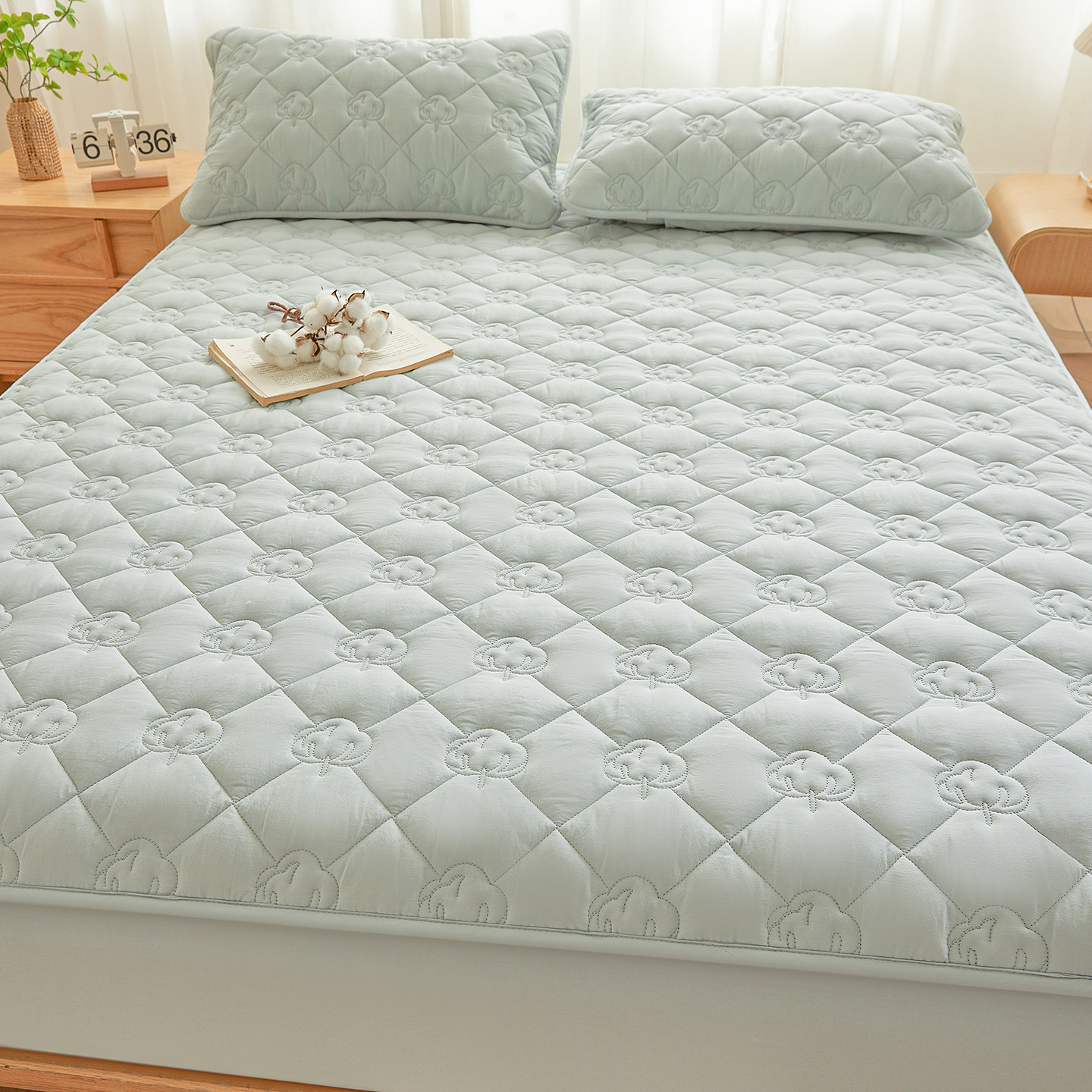 新疆全棉棉花床笠单件Aa类母婴级加厚夹棉纯棉防滑床罩套四季通用,淘宝优惠券,粉丝福利购,淘宝优惠卷