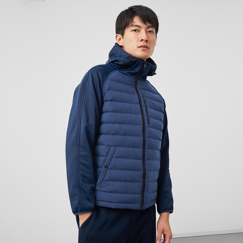 hla /海澜之家时尚拼接冬季羽绒服 海澜之家outlets店羽绒服